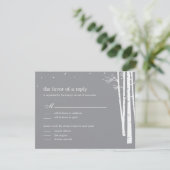 Winter Forest Wedding RSVP/Response Kaart (Staand voorkant)