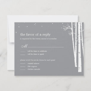 Winter Forest Wedding RSVP/Response Kaart