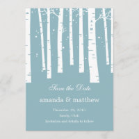 Winter Forest Wedding Save the Date Kaarten