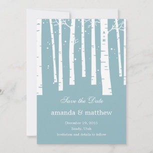 Winter Forest Wedding Save the Date Kaarten
