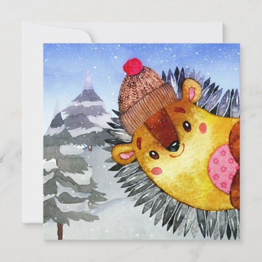 Winter Forest Woodland Friends Hedegel Drawing (Voorkant)