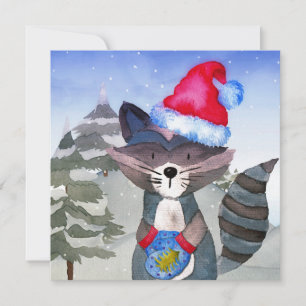 Winter Forest Woodland Friends Racoon Illustratie