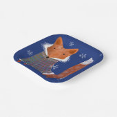 Winter Fox 7-inch vierkant papier Bord (Gebogen)