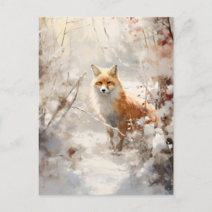 Winter Fox Briefkaart