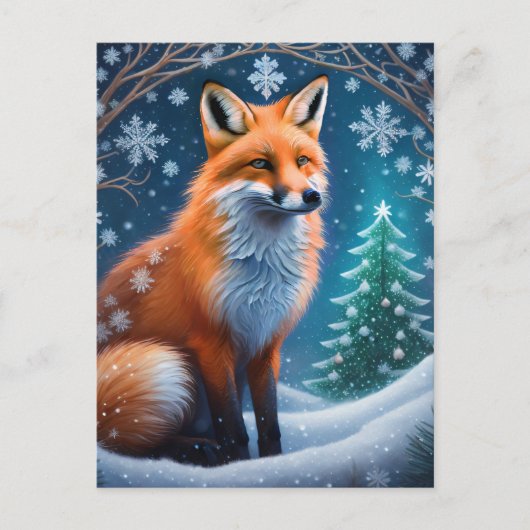 Winter Fox Briefkaart (Voorkant)