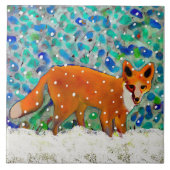 Winter Fox Ceramic Kitchen Tile Tegeltje (Voorkant)