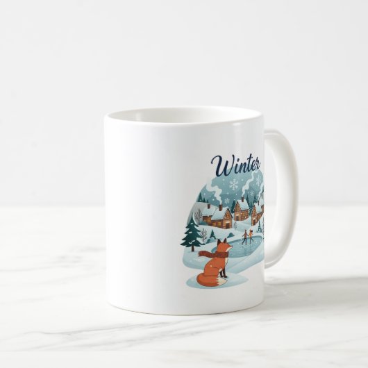 Winter Fox Ceramic Mug (11oz) (Devant droit)