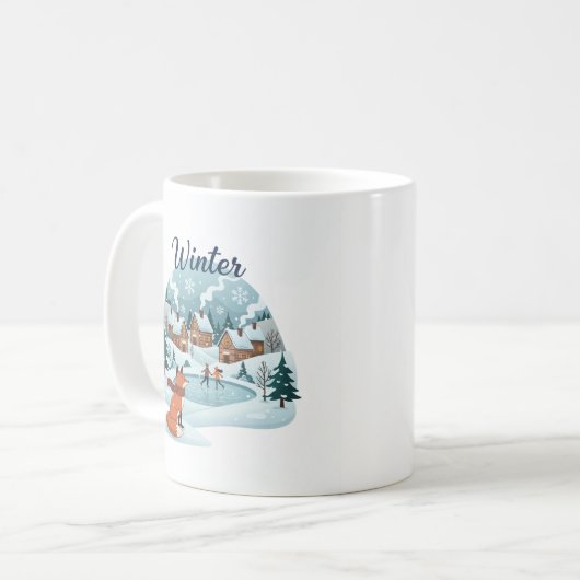 Winter Fox Ceramic Mug (11oz) (Devant gauche)