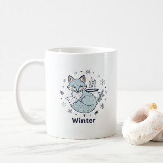 Winter Fox Coffee Mug – Cute Snowflake Ceramic Mug Koffiemok