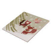 Winter Fox en Dove Ceramic Kitchen Tegel Tegeltje (Zijkant)