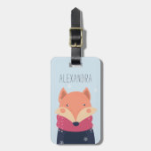 Winter Fox gepersonaliseerde tas Label | hemel Bagagelabel (Voorkant verticaal)