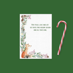 Winter Fox Holiday Foliage Lijst kerstkaart