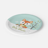 Winter Fox in het Baby shower Diapers Papieren Bordje (Gekanteld)
