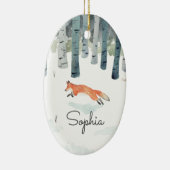 Winter Fox Keramisch Ornament (Rechts)
