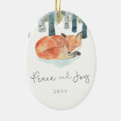 Winter Fox Keramisch Ornament (Achterkant)