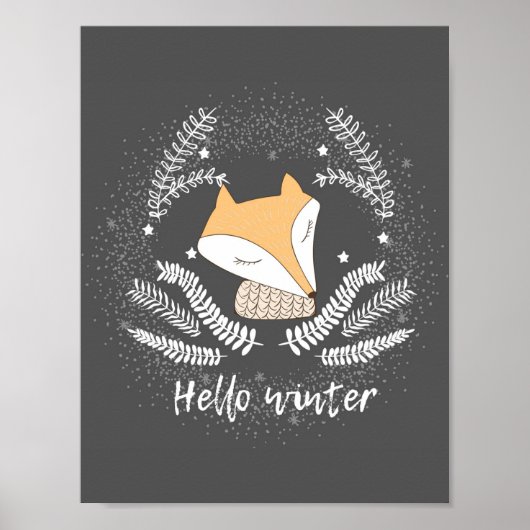 Winter Fox Nursery Poster (Voorkant)