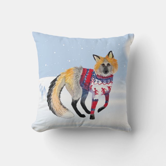 Winter Fox Sierkussen (Voorkant)