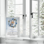 Winter Fox Waterverf Baby shower Kaart
