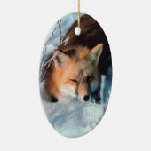 Winter Fox Wildlife Fotokerstversiering Keramisch Ornament (Rechts)