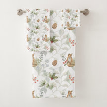 Winter Fox Woodland Forest Joli ensemble de servie