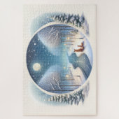 Winter Foxes by Moonlit Snowy River Legpuzzel (Verticaal)