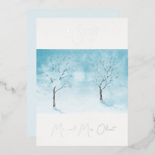 Winter Freshness Vow Vernieuwing 25 jaar Zilver Folie Uitnodiging