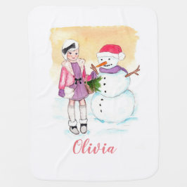 Winter Friends baby deken gepersonaliseerd