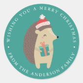 Winter Friends | Holiday van Egel Ronde Sticker (Voorkant)