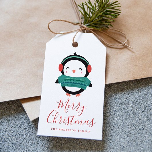 Winter Friends | Penguin Holiday Cadeaulabel