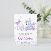 Winter Friends Polar Beer en Penguins Kerstmis Feestdagenkaart (Staand voorkant)