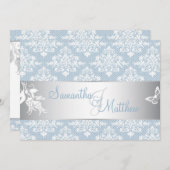 Winter Frost Damask Wedding Kaart (Voorkant / Achterkant)