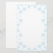 Winter Frost Ice Crystal Borders Kerstbrief Briefpapier (Voorkant / Achterkant)