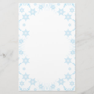 Winter Frost Ice Crystal Borders Kerstbrief Briefpapier