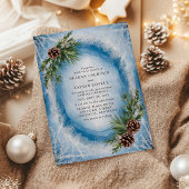 Winter Frost Pinecone Wedding Kaart