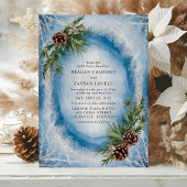 Winter Frost Pinecone Wedding Kaart