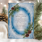 Winter Frost Pinecone Wedding Kaart