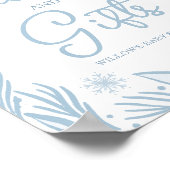Winter Frost Snowflake Baby shower Kaarten en gesc Poster (Hoek)