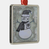 Winter Frost Snowman Metalen Ornament (Rechts)