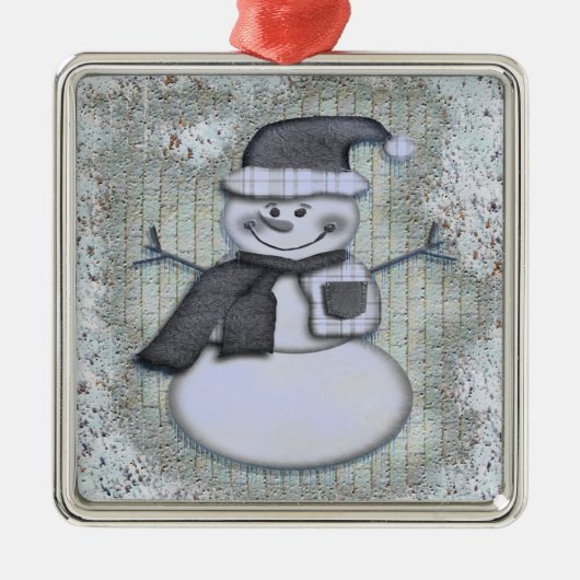 Winter Frost Snowman Metalen Ornament (Voorkant)