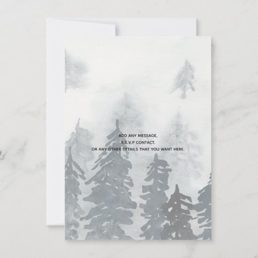 Winter Frosty bruiloft uitnodiging (Achterkant)