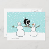 Winter Fun Border Collie | Hond Kerstvakantie Feestdagenkaart (Voorkant / Achterkant)