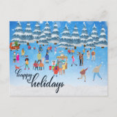 Winter Fun Feestelijke Groeten Vakantie Briefkaart (Voorkant)