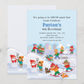 Winter Fun in de sneeuwuitnodiging Kaart (Voorkant / Achterkant)