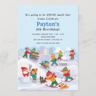 Winter Fun in de sneeuwuitnodiging Kaart