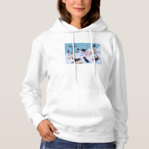 Winter Fun Skiing Labradors Hoodie