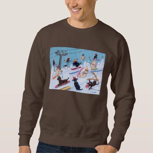 Winter Fun Skiing Labradors Trui (Voorkant)