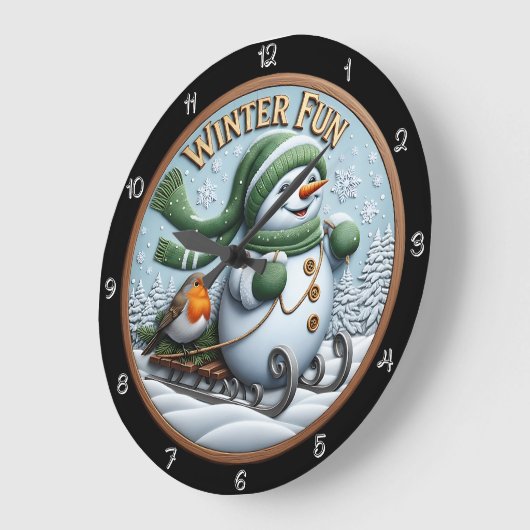Winter Fun Snowman Sledding Robin Grote Klok (Hoek)