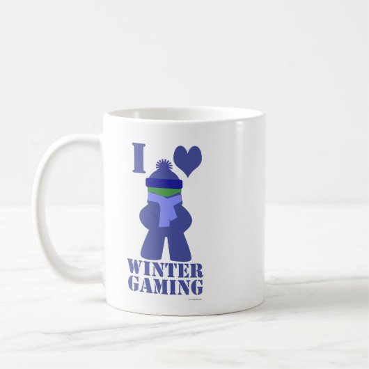 Winter Gamer Frozen Meeple Humor Gezegde Koffiemok (Links)