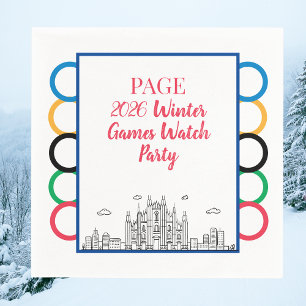 Winter Games Watch Party Milaanse inspiratie Servet