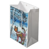 Winter Garden Cat Medium Cadeauzakje (Voorkant Gekanteld)